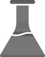 químico matraz icono en negro y blanco color. vector