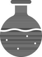 Round Bottom Beaker Icon In Glyph Style. vector