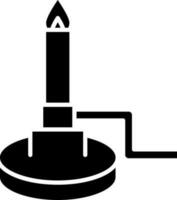 Bunsen Burner Icon In Glyph Style. vector