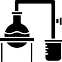 Chemical experiment icon In black and white Color. vector