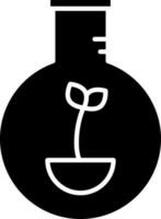 Plant Beaker Icon In black and white Color. vector