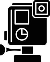 Action Camera Icon In Black And White Color. vector