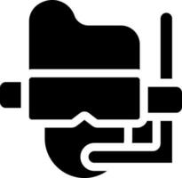 Diving Mask Icon In black and white Color. vector