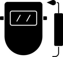 Welding Mask Icon In black and white Color. vector