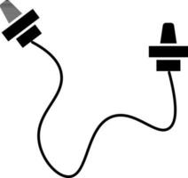 Ear Plug Icon In black and white Color. vector