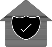 Home Insurance Icon In Glyph Style. vector