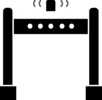 Metal Detector Gate Icon In black and white Color. vector