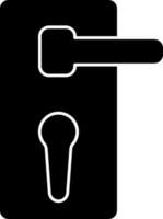 Door Lock Icon In black and white Color. vector