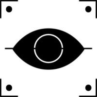 retina escáner icono en negro y blanco color. vector