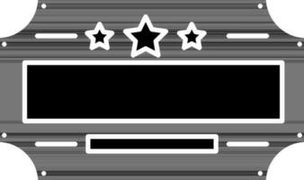 Advertising Board With Three Star Rating In black and white Color. vector