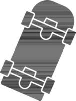 Flat Style Skateboard Icon In black and white Color. vector