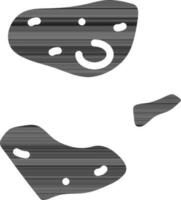 Asteroids Icon In black and white Color. vector