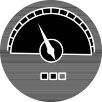 black and white Color Speedometer Icon. vector