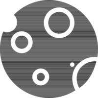 Moon Icon In black and white Color. vector