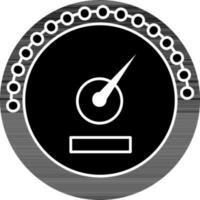 Isolated Speedometer Icon In black and white Color. vector