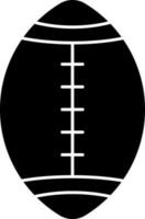 Rugby Ball Icon In black and white Color. vector