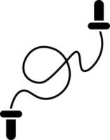 Skipping Or Jumping Rope Icon In black and white Color. vector