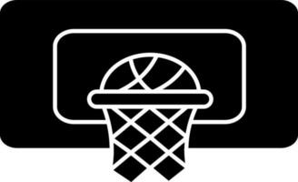 baloncesto red icono en negro y blanco color. vector