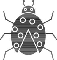 Ladybug Icon In black and white Color. vector