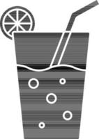 Lemonade Glass Icon In Glyph Style. vector