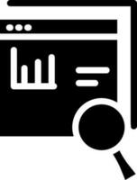 Search Chart Icon In black and white Color. vector