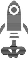 Isolated Rocket Icon In black and white Color. vector