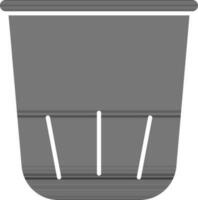 Dustbin Icon In black and white Color. vector