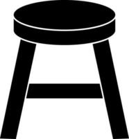 Round Stool Icon In Glyph Style. vector