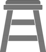 Black And White Color Stool Icon In Flat Style. vector