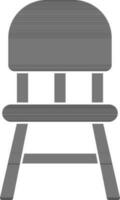 Black And White Color Chair Icon In Flat Style. vector