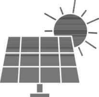 Black And White Solar Panel Or Energy Icon. vector