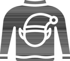 Flat Style Sweater Icon In black and white Color. vector