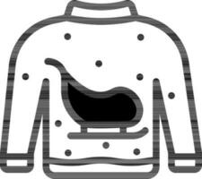 Sweater Icon In black and white Color. vector