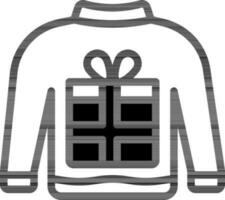 Sweater Icon In black and white Color. vector
