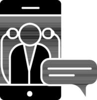 Doctor Chatting Online From Smartphone Icon. vector