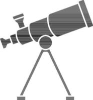 Illustration of black and white Telescope Icon in Flat Style. vector