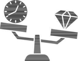 Finance Time Imbalance Icon In black and white Color. vector