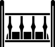 Crib Icon In Black And White Color. vector