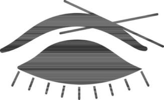 Eyebrow Threading Icon In black and white Color. vector