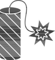 Firecracker Icon In black and white Color. vector