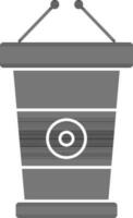 Tribune With Microphone Icon In black and white Color. vector