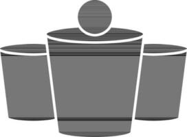 Beer Pong Icon In black and white Color. vector