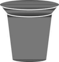 Disposable Cup Icon In black and white Color. vector