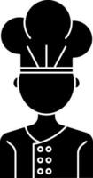 Faceless Chef Icon In Glyph Style. vector