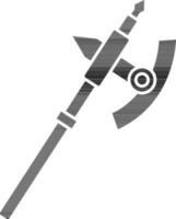 Poleaxe Icon In black and white Color. vector