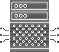 Server Icon In black and white Color. vector