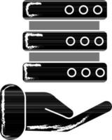 Hand With Server icon In black and white Color. vector