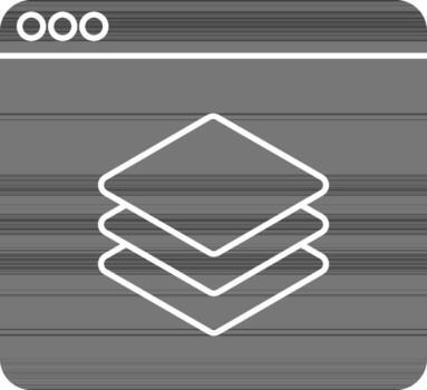 Web Layer Icon In black and white Color. vector