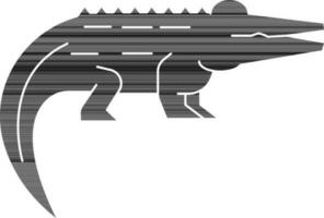 black and white Crocodile Icon Or Symbol. vector