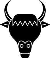 toro cabeza o Tauro icono o símbolo en negro y blanco color. vector